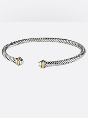 NWOT  CLASSIC DAVID YURMAN CABLE BRACELET, STERLING SILVER & 18K GOLD